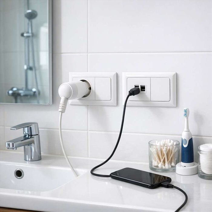 Quelles prises sont autorisées dans une salle de bain ?